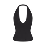 SMOOTH LAYERS HALTER TOP | OBSIDIAN