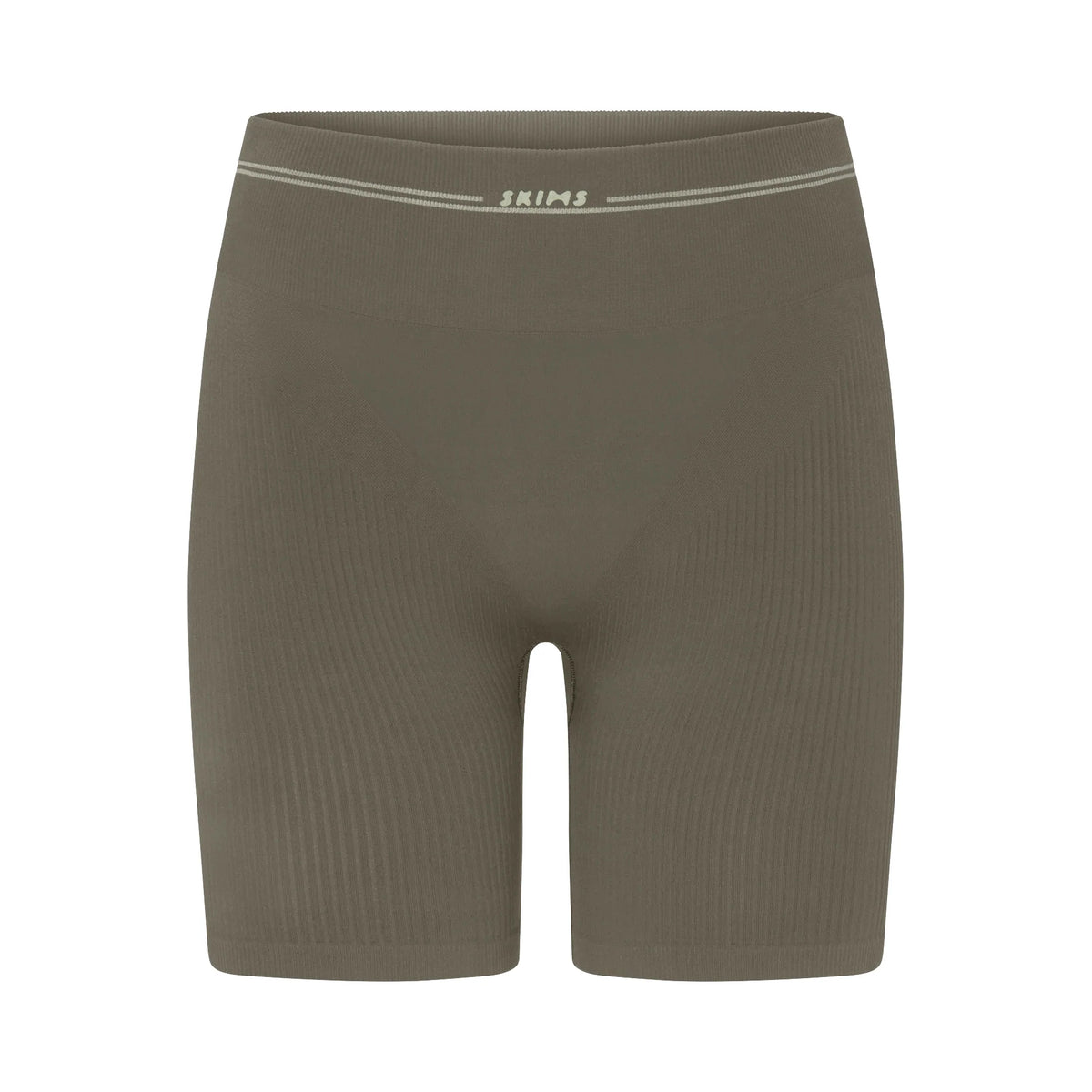 NikeSKIMS RIBBED SEAMLESS 5" BIKER SHORT | DUSTY OAKMOSS