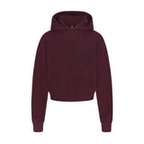 COTTON FLEECE CROPPED HOODIE WITH EMBOSSED LOGO | CURRANT