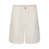 WOVEN COTTON OVERSIZED CARGO SHORT | EGRET