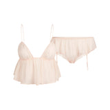 SKIMS ROMANCE BABYDOLL TOP AND GARTER HIPSTER SET | PRIMROSE