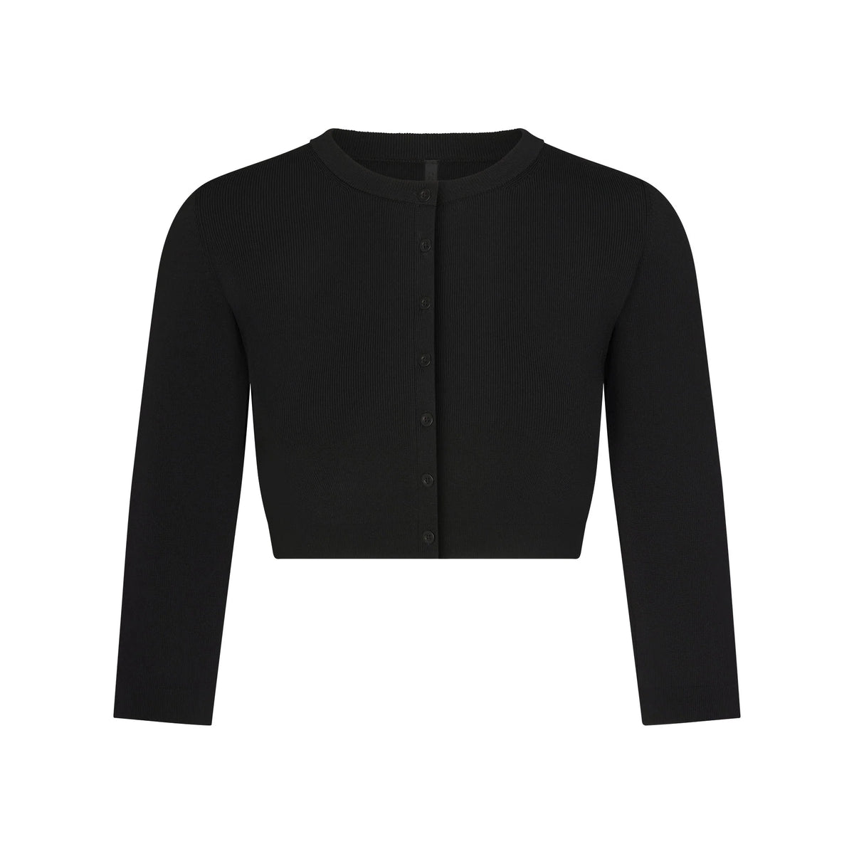 REFINED KNIT CROPPED CARDIGAN | OBSIDIAN