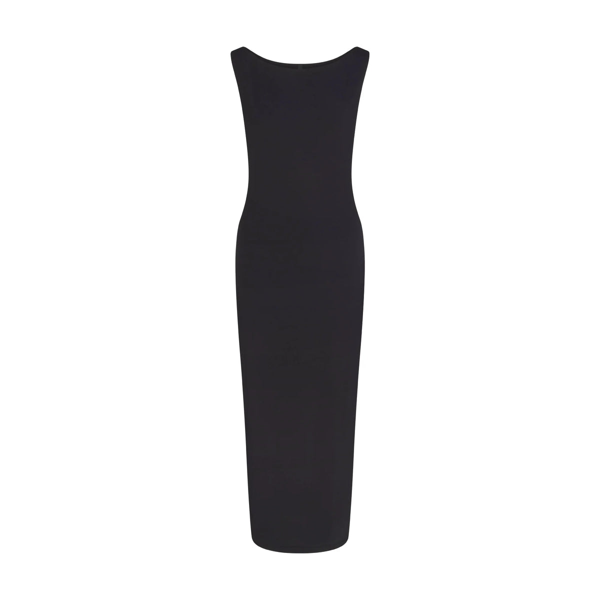 SMOOTH LAYERS CUT OUT LONG DRESS | OBSIDIAN
