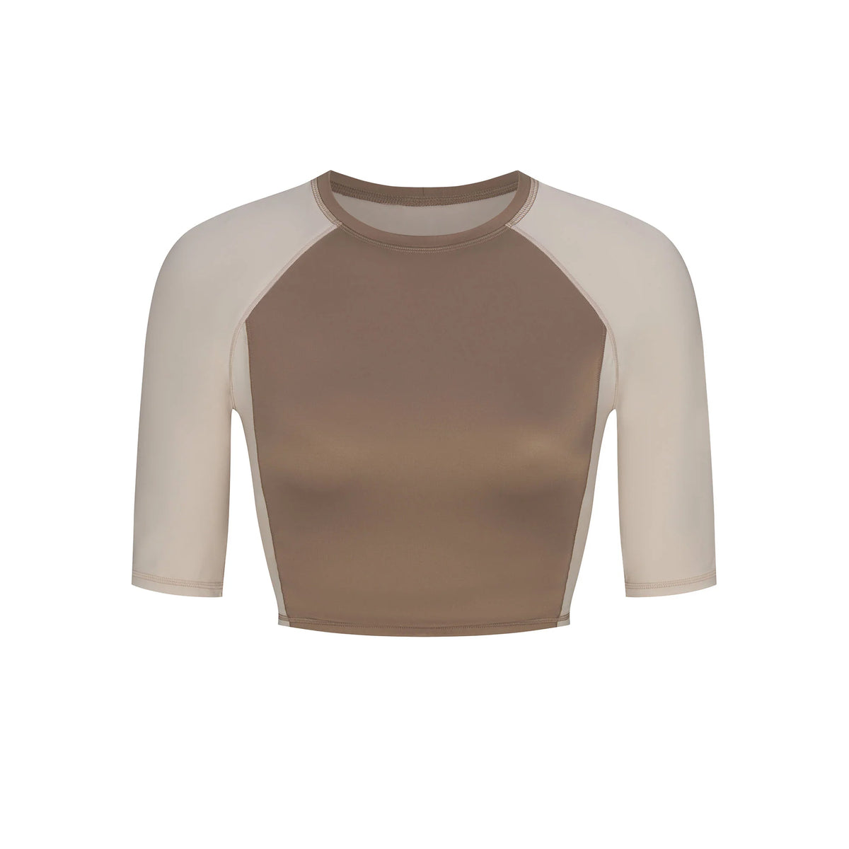 NikeSKIMS SHINE PADDED HALF SLEEVE CROP TOP | TRUFFLE AND STONE