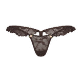 STRETCH LACE BUTTERFLY THONG | ESPRESSO