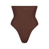 SEAMLESS SCULPT HIGH-WAISTED THONG | COCOA