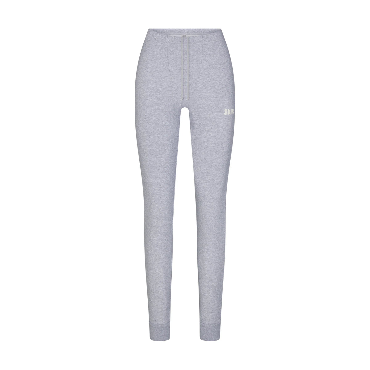 COTTON FLEECE LEGGING WITH EMBOSSED LOGO | HEATHER GREY