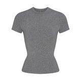 COTTON JERSEY T-SHIRT | DARK HEATHER GREY