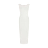 SMOOTH LAYERS CUT OUT LONG DRESS | EGRET