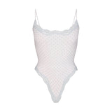 FITS EVERYBODY LACE CAMI BODYSUIT | SLATE PIN DOT PRINT