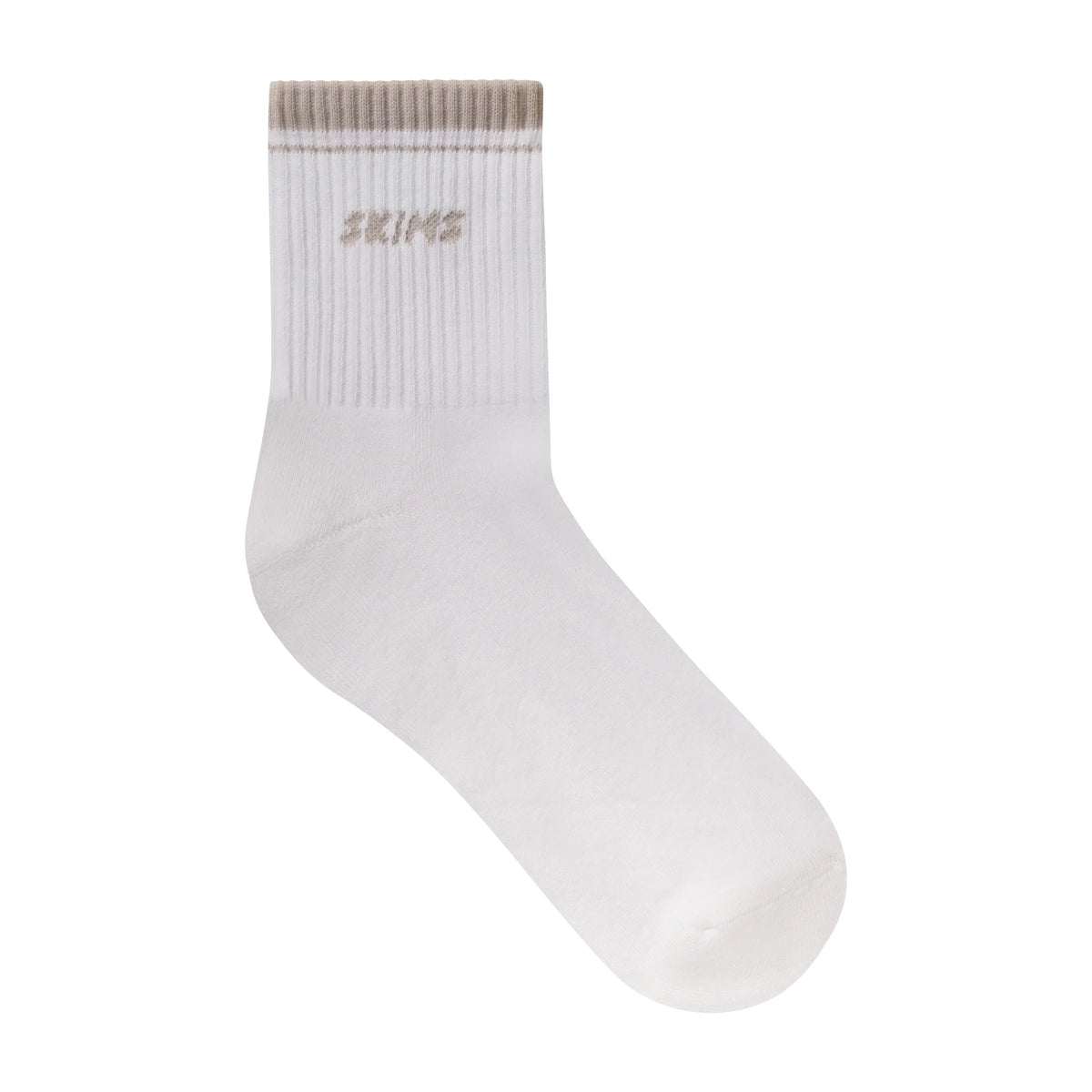 SKIMS SOCKS RIBBED QUARTER CREW LOGO SOCK | SNOW AND STONE