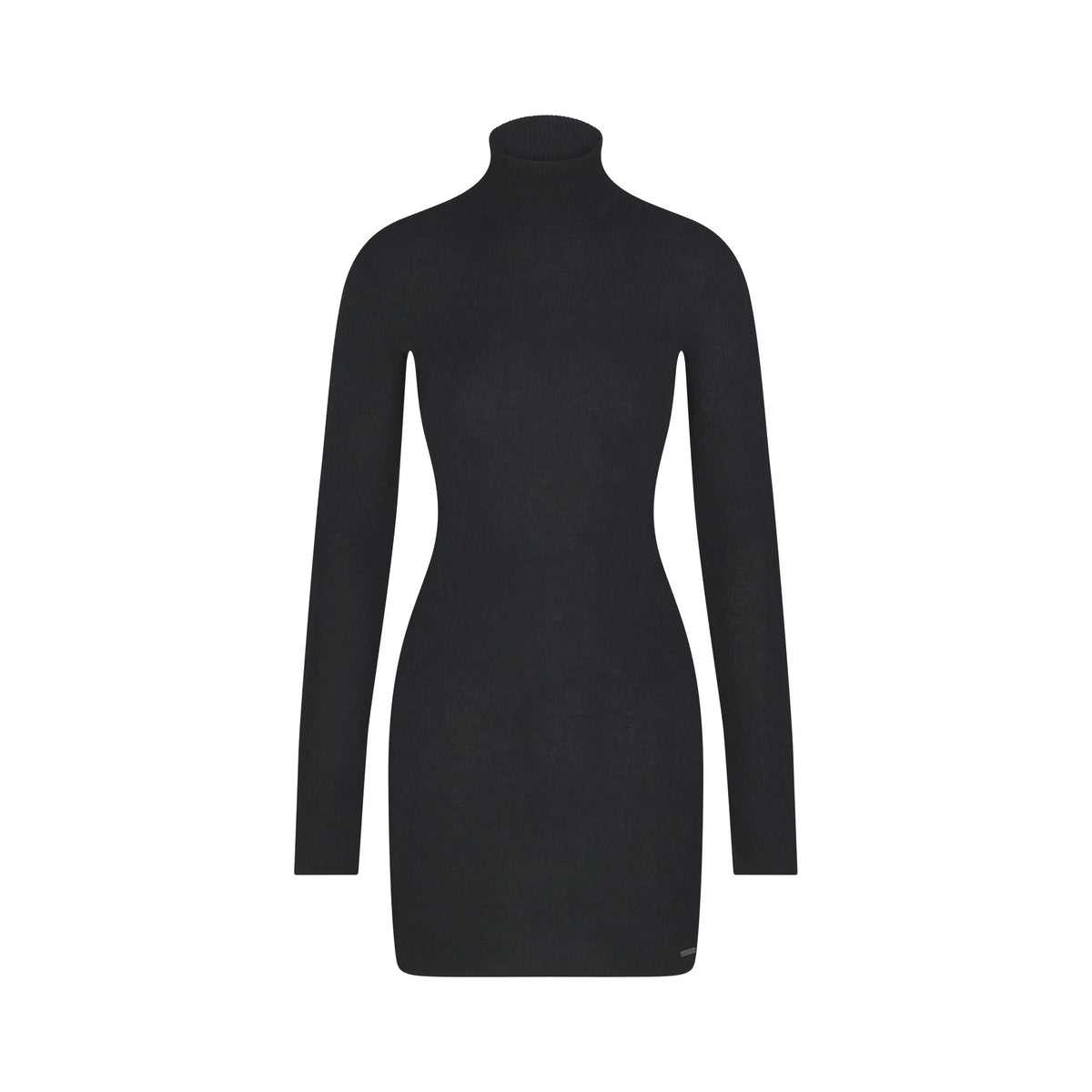 ESSENTIAL KNIT MOCK NECK MINI DRESS | ONYX