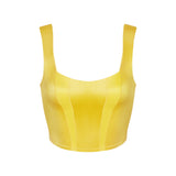 NikeSKIMS SATIN SHINE PANELED SCOOP TANK | CITRINE