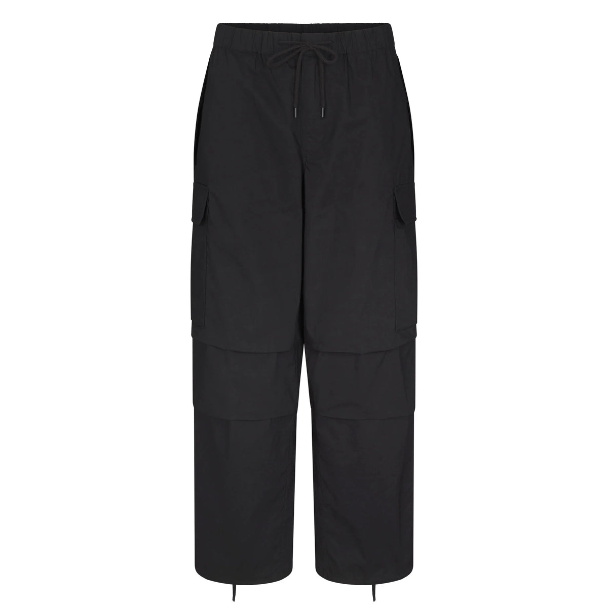 WOVEN COTTON OVERSIZED LOW RISE CARGO PANT | ONYX