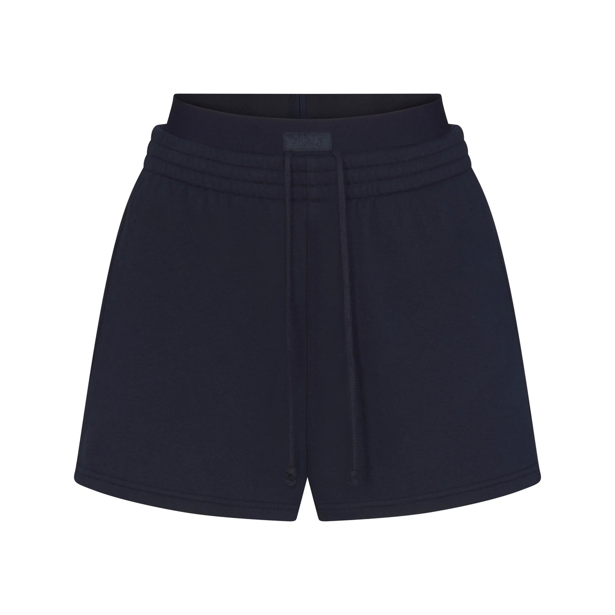 COTTON FLEECE DOUBLE WAISTBAND SHORT | NAVY