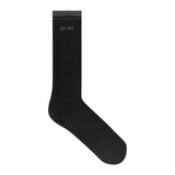 SKIMS SOCKS RIBBED CREW LOGO SOCK | ONYX AND DARK HEATHER GREY