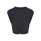 NikeSKIMS PERFORMANCE COTTON BLEND CROP TWIST TANK | OBSIDIAN