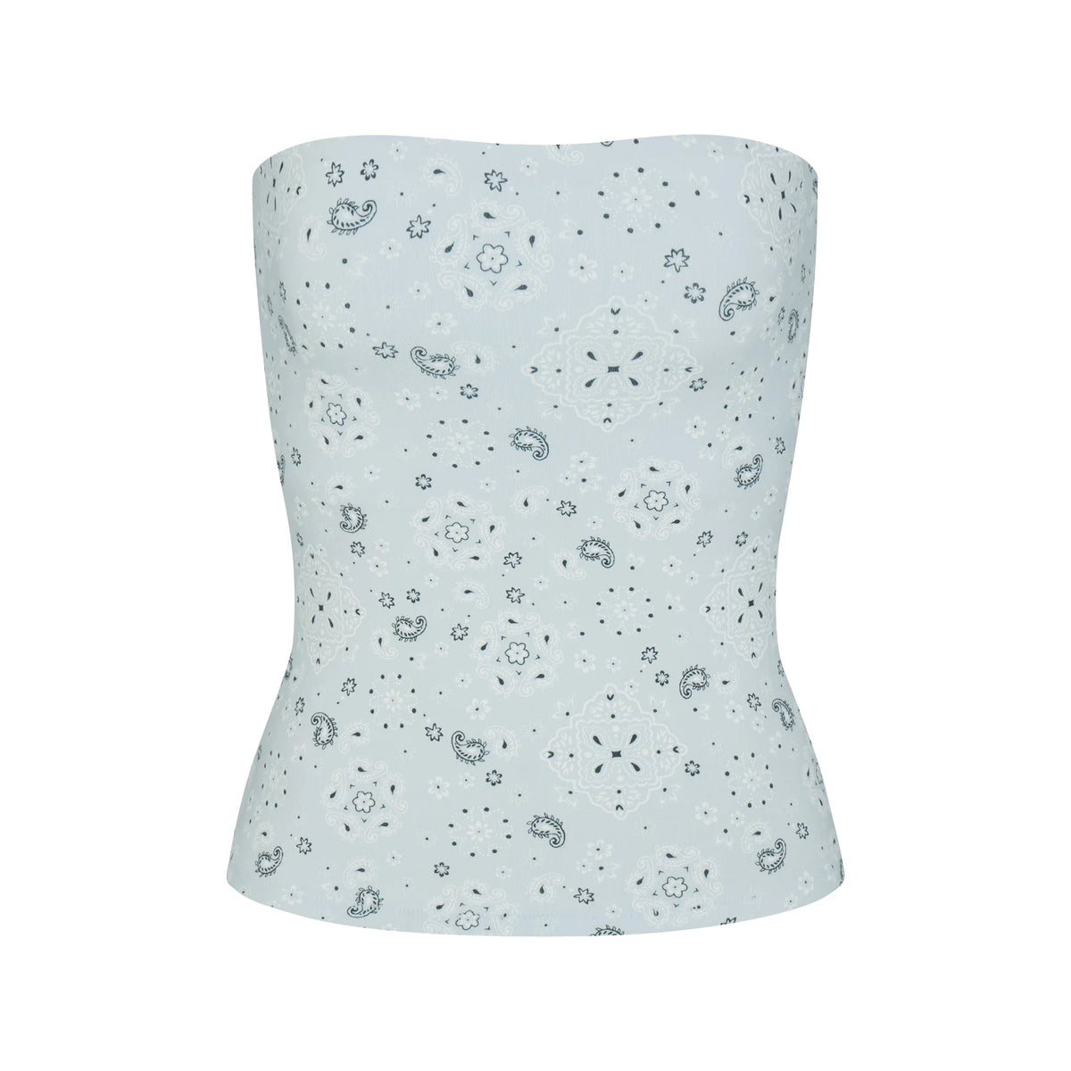 COTTON JERSEY TUBE TOP | POWDER BLUE BANDANA
