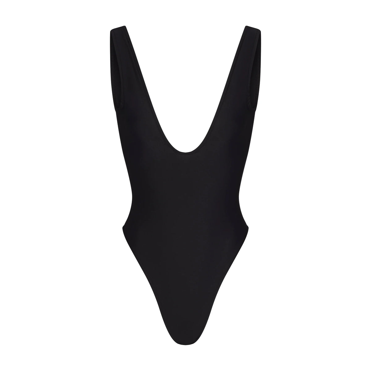 ICONIC SWIM PLUNGE ONE PIECE | OBSIDIAN