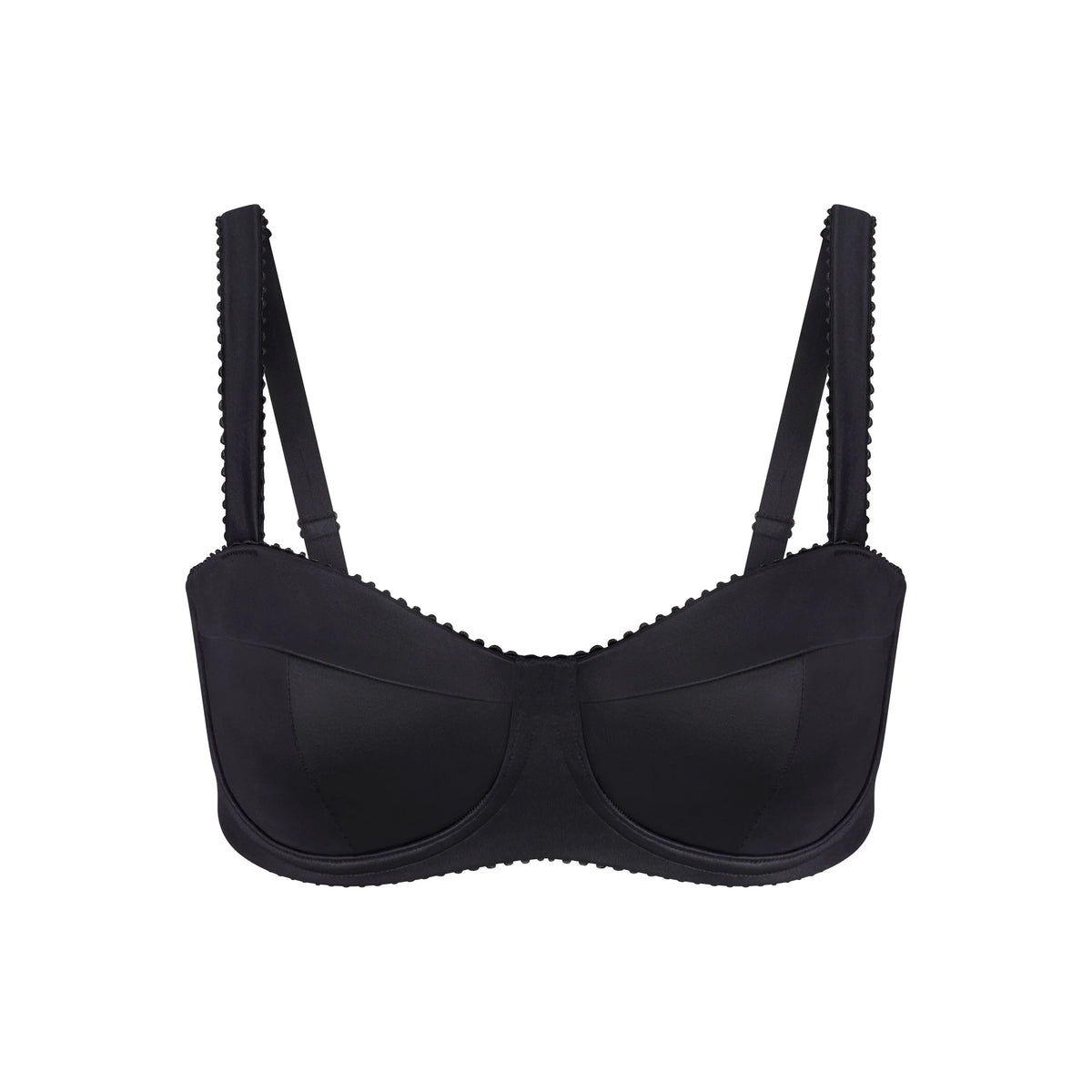 NikeSKIMS SATIN SHINE PANELED PICOT BRA | OBSIDIAN