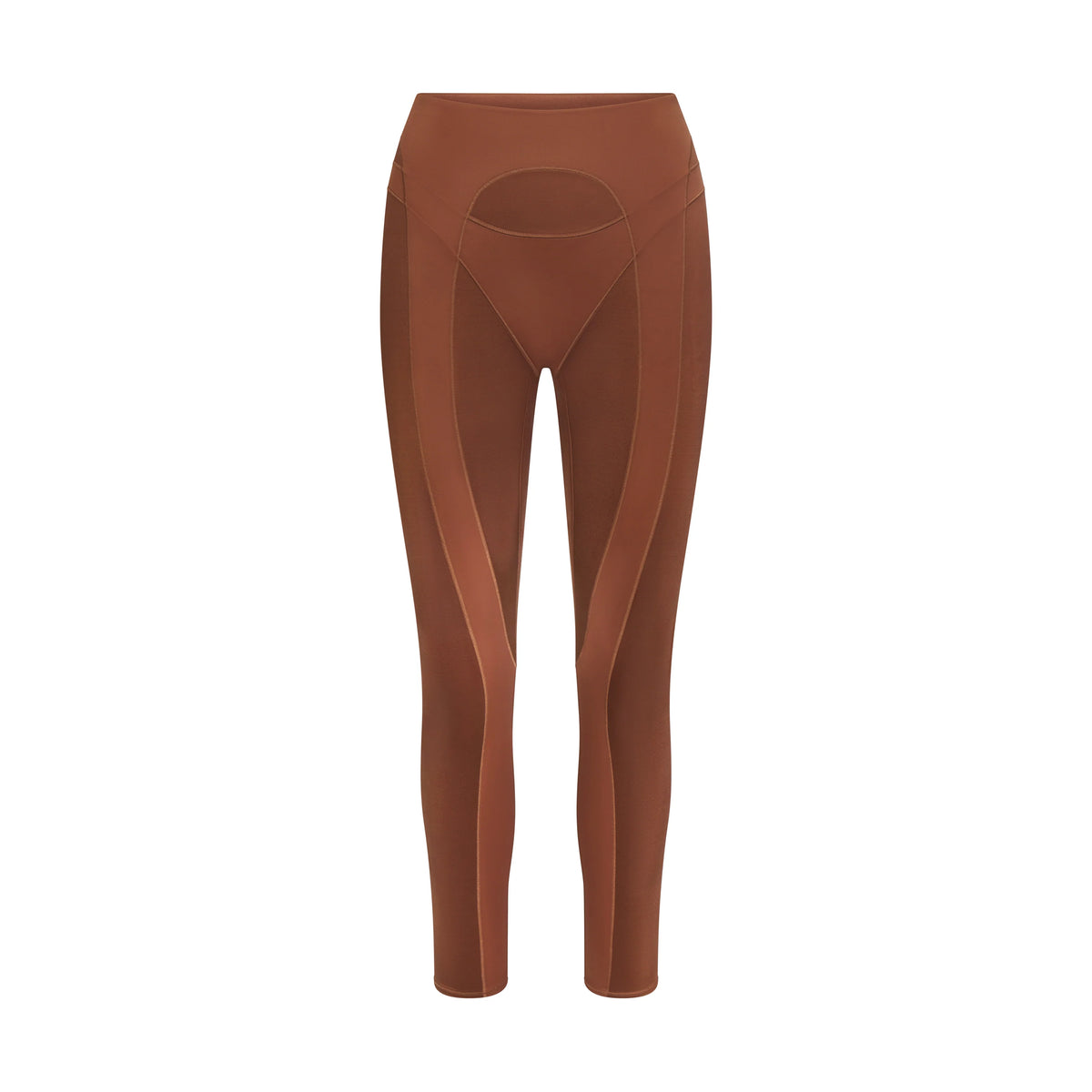 NikeSKIMS SATIN SHINE PANELED 26” LEGGING | CAROB BROWN