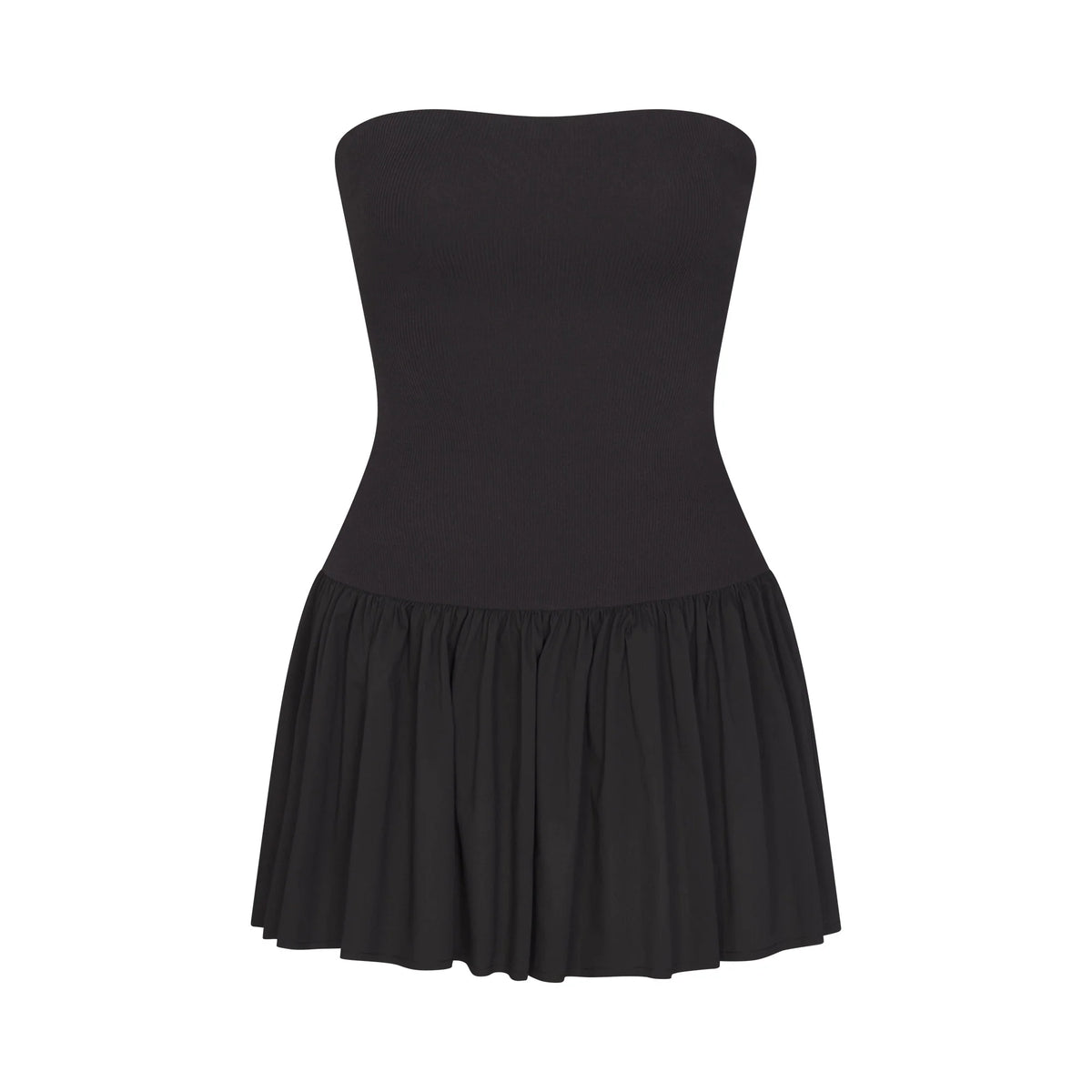 POPLIN APPAREL MINI TUBE DRESS | ONYX