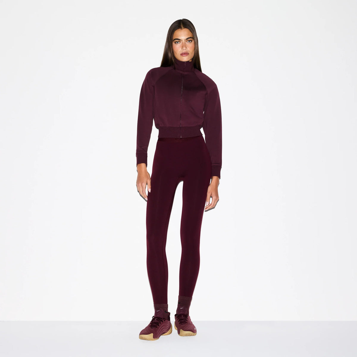 NikeSKIMS MATTE TRICOT TRACK JACKET | CURRANT