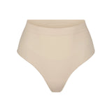 SEAMLESS SCULPT MID WAIST THONG | SAND