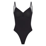 SEAMLESS SCULPT LOW BACK THONG BODYSUIT | ONYX