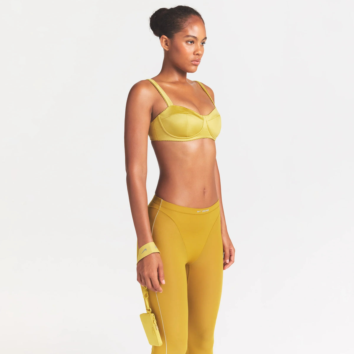 NikeSKIMS SATIN SHINE PANELED PICOT BRA | CITRINE
