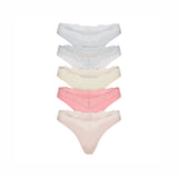 FITS EVERYBODY LACE DIPPED THONG 5-PACK | PIN DOT MULTI