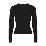 FEATHERWEIGHT CASHMERE LONG SLEEVE TOP | ONYX