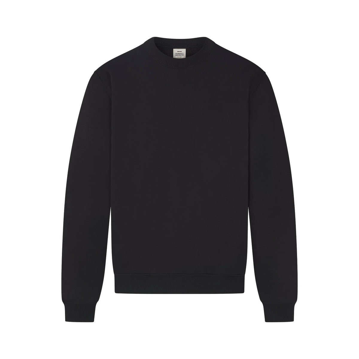 FLEECE LOUNGE MENS RELAXED HIGH CREWNECK | WASHED ONYX
