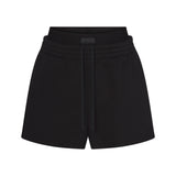 COTTON FLEECE DOUBLE WAISTBAND SHORT | ONYX