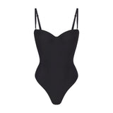 SKIMS BODY UNDERWIRE THONG BODYSUIT | ONYX