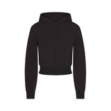 COTTON JERSEY ZIP UP HOODIE | SOOT