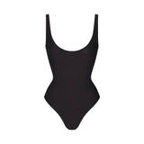 SKIMS BODY SCOOP LOW BACK THONG BODYSUIT | ONYX