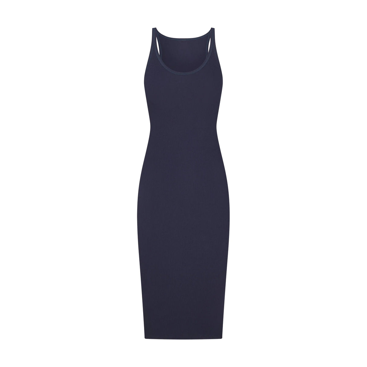 COTTON RIB TANK MIDI DRESS | NAVY