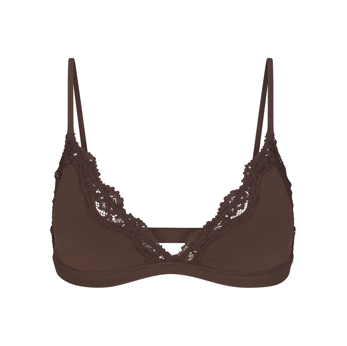 FITS EVERYBODY LACE TRIANGLE BRALETTE | ESPRESSO