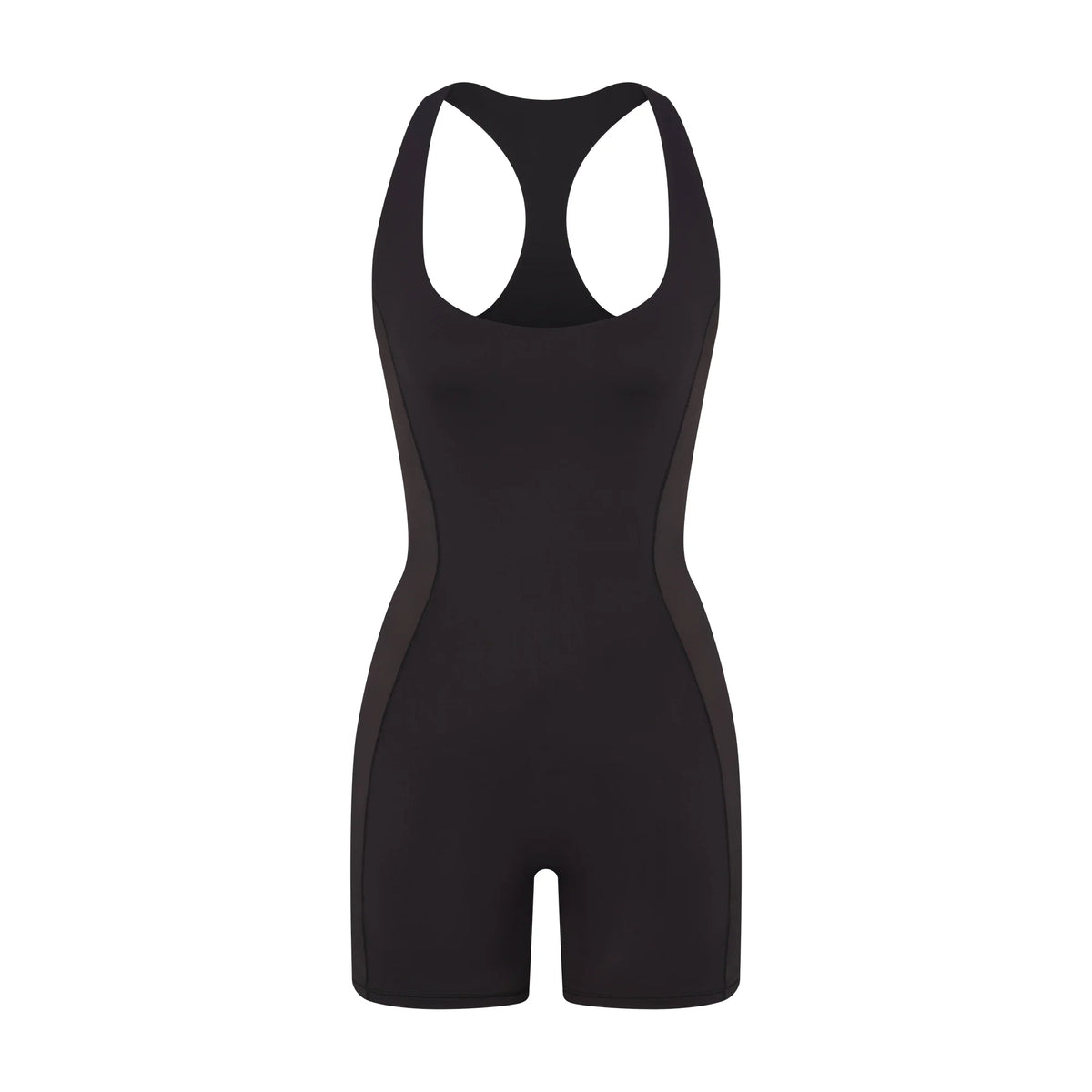 NikeSKIMS MATTE SHINE MIX RACERBACK 5" ONE PIECE | OBSIDIAN AND IGNEOUS