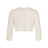 REFINED KNIT CROPPED CARDIGAN | EGRET