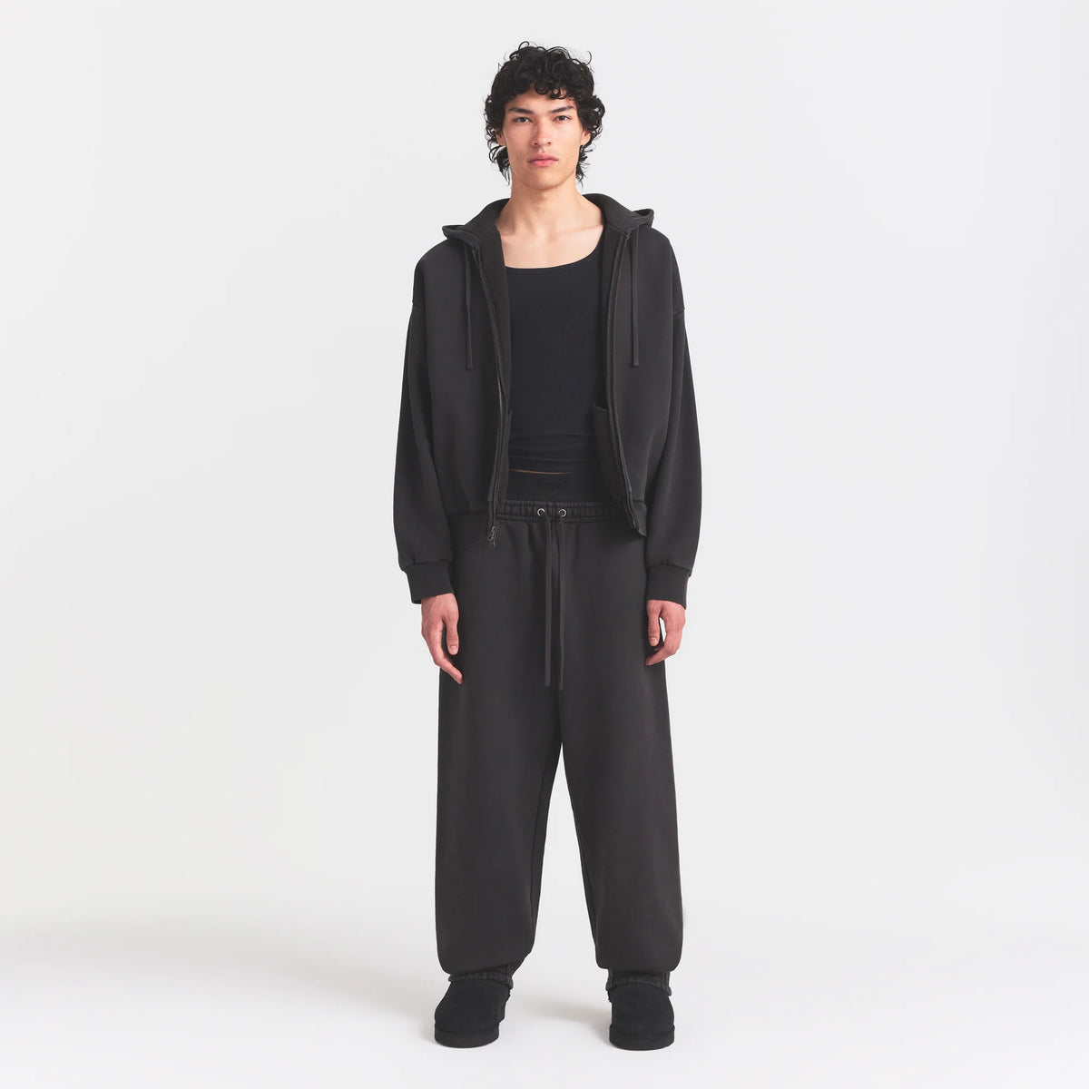 HEAVYWEIGHT FLEECE ZIP UP HOODIE | WASHED ONYX
