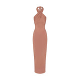 SMOOTH LAYERS CONVERTIBLE LONG DRESS | NUTMEG