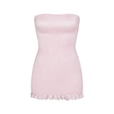 SATIN SWIM SMOCKED MINI DRESS | CHERRY BLOSSOM