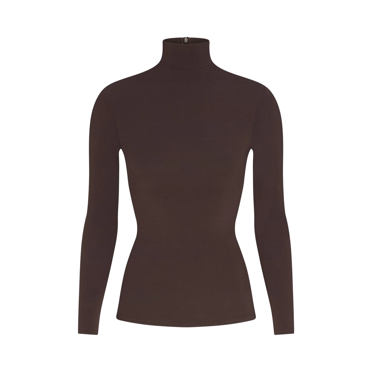 COTTON JERSEY TURTLENECK LONG SLEEVE | ESPRESSO