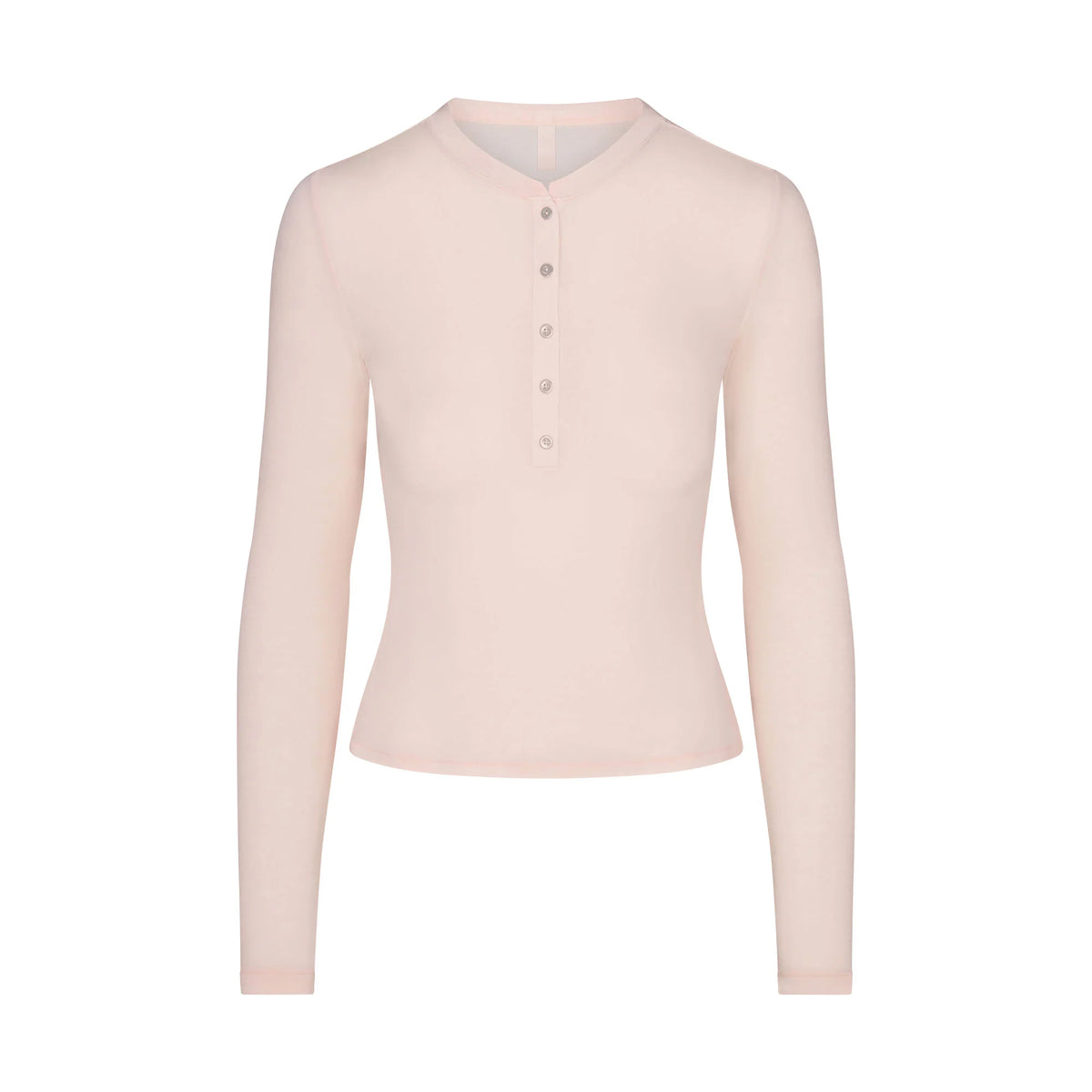 SHEER MODAL CREWNECK HENLEY | PRIMROSE