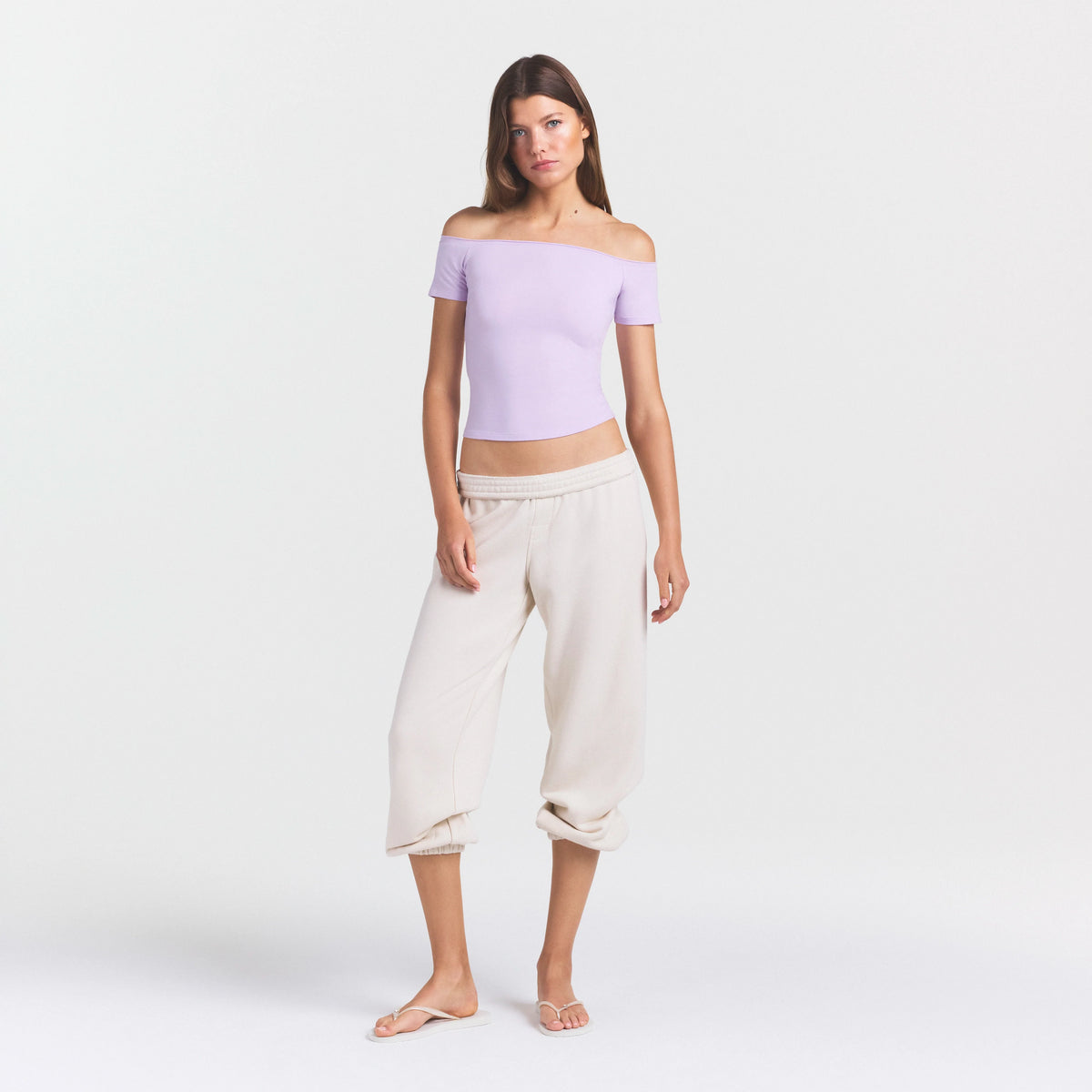 COTTON JERSEY OFF THE SHOULDER TOP | SUGAR PLUM