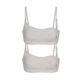 COTTON JERSEY MATERNITY NURSING SCOOP BRALETTE 2-PACK | LIGHT HEATHER GREY