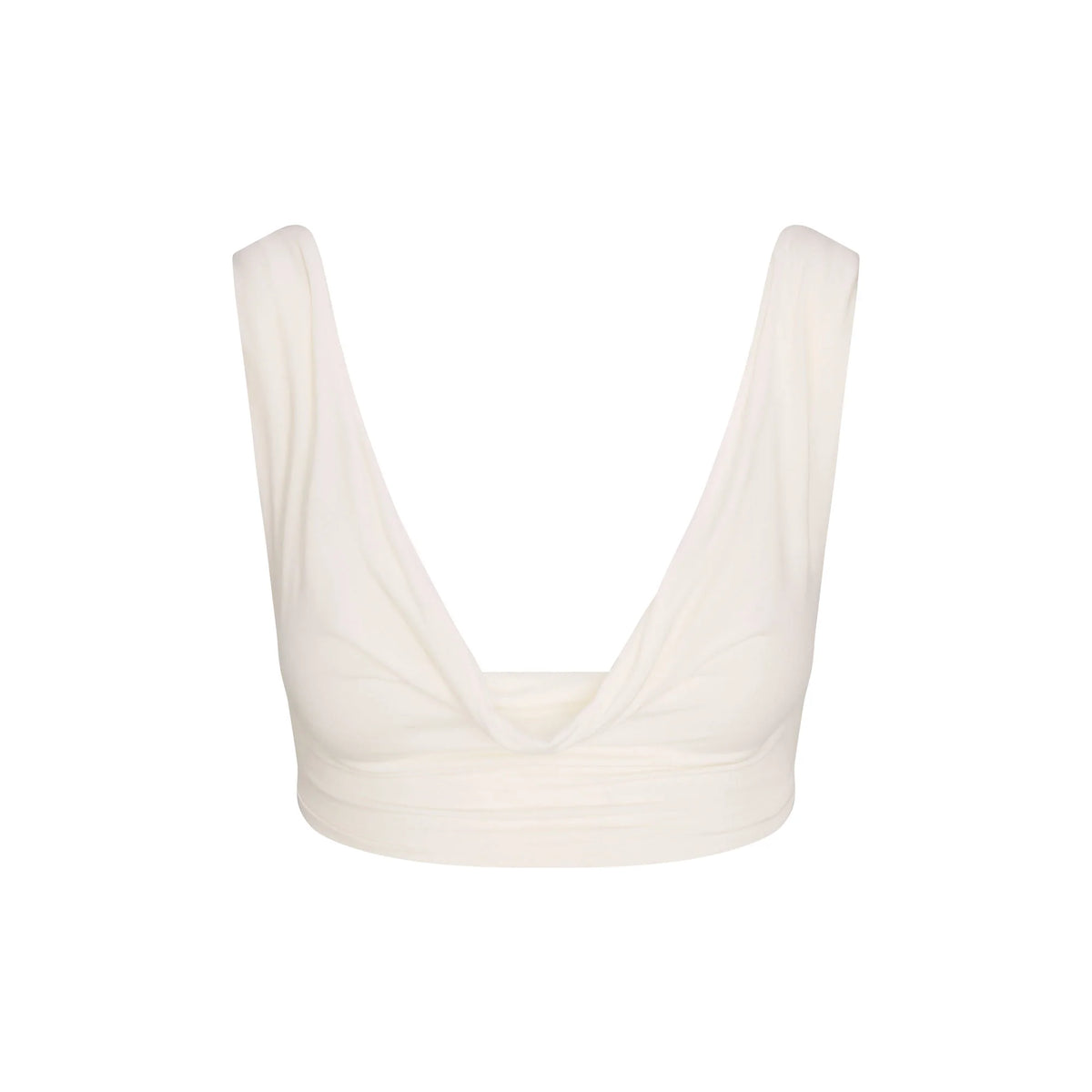 VETTESE X SKIMS SHEER MODAL DRAPED BRALETTE | ECRU