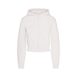 COTTON JERSEY ZIP UP HOODIE | LIGHT HEATHER GREY